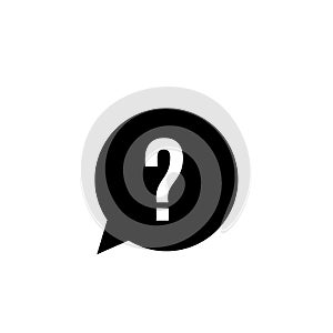 Question mark bubble chat symbol flat black icon vector illustration