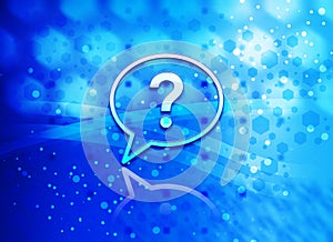 Question mark bubble icon abstract light cyan blue hexagon pattern background