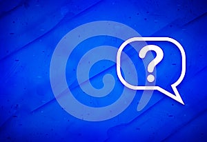 Question mark bubble icon abstract watercolor painting dark blue background illustration