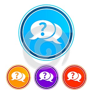 Question mark bubble icon flat design round buttons set illustration design