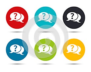 Question mark bubble icon flat round button set illustration design