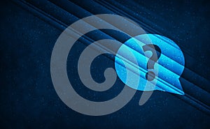 Question mark bubble icon natural sky light abstract dark blue background stripes pattern illustration