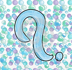 a question mark with bubbles