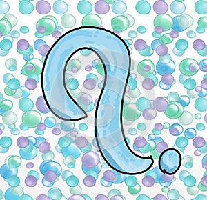a question mark with bubbles photo