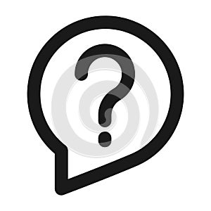 Question mark bubbles sign outline icon. Faq questionnaire Vector illustration