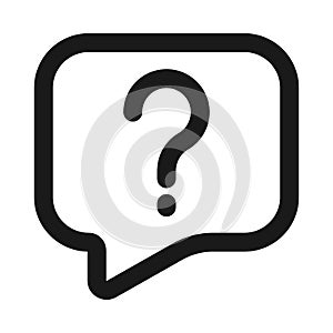 Question mark bubbles sign outline icon. Faq questionnaire Vector illustration