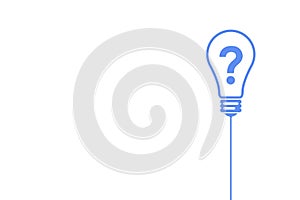 Question mark bulb solution concept on white background