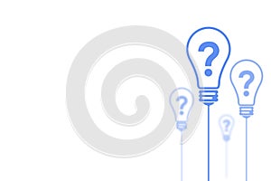 Question mark bulb solution concept on white background