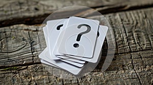The question mark cards. AI generated