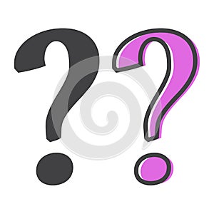 Question mark cartoon vector icon