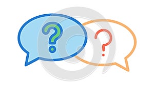 Question Mark Chat, Inquiry Communication Icon Vector Design Generative AI