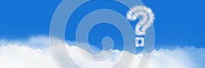Question mark Cloud Icon with sky