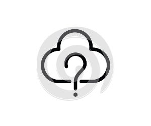 Question mark cloud icon vector logo template