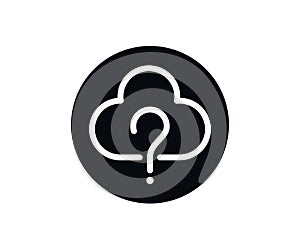 Question mark cloud icon vector logo template