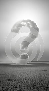 Question Mark Cloud in a Mysterious Landscape