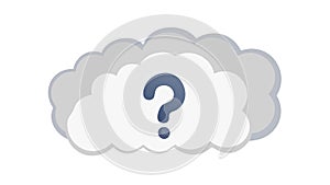 Question Mark Cloud: Uncertainty or Inquiry Icon, vector design Generative AI