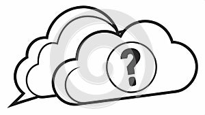Question mark cloud vector. Inquiry and help icon for FAQs and support pages. vector design Generative AI