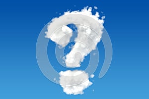 Question mark from clouds in the sky. 3D rendering