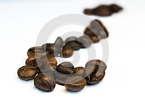 Question mark from coffee beans