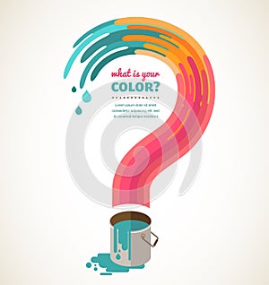 Question mark - color splash, creative concept