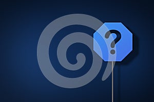 Question mark concept on blue background, digital question mark background