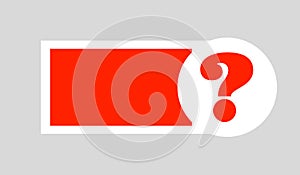 Grey background with red question mark and copy space.