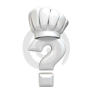 Question mark with cooking hat 3D