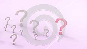 Question Mark Creative idea ladder of success and Geometric square Concept on Purple Background