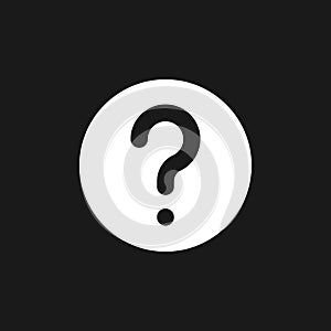 Question mark dark mode glyph ui icon