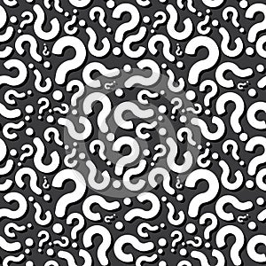 Question Mark Dark Shadow Seamless Pattern