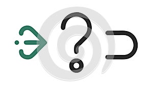 Question Mark Direction Arrow Icon, vector design Generative AI