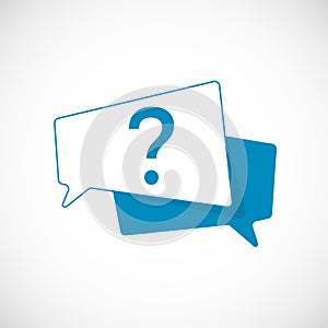 Question Mark Doodle. Question Mark as Blue Speech Bubble Web Icon. Vector illustration