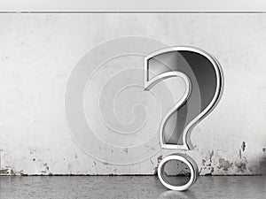 Question mark in a empty room