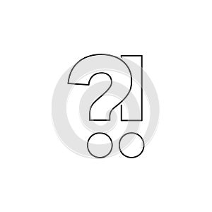 Question mark and exclamation point linear icon. Stock Vector illustration isolated on white background.