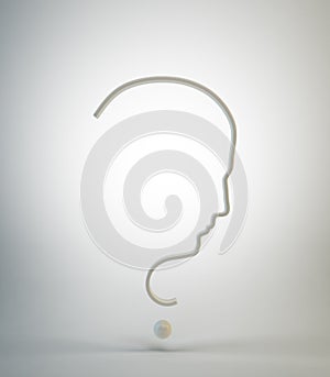 Question mark with a face