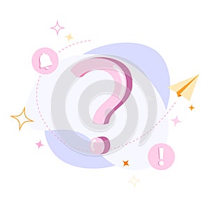 Question mark flat vector illustrations.