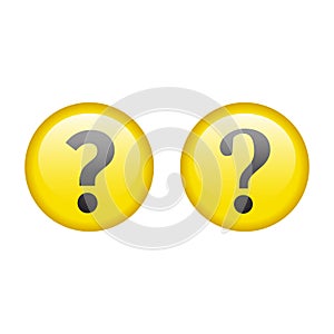 Question mark glossy yellow button