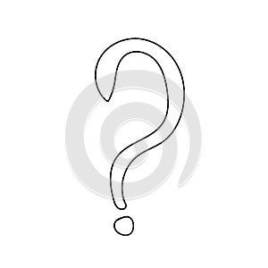 Question mark hand drawn. Sketch drawing. Doodle design element