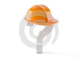 Question mark with hardhat