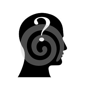 Question Mark, icon business with male face