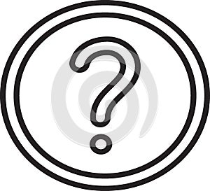 question mark icon with circle black and white