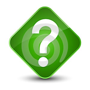 Question mark icon elegant green diamond button