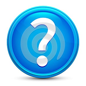 Question mark icon glass shiny blue round button isolated design vector illustration