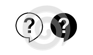 Question mark icon. Help symbol. FAQ sign illustration. Box chat. Design Element Vector, simple