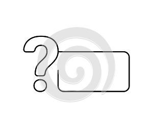 Question mark icon with line frame for text. Help, ask, support, Faq sign. Vector symbol