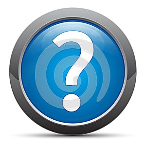 Question mark icon premium blue round button vector illustration