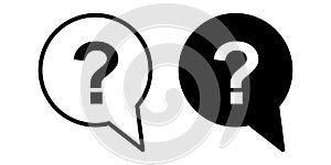 Question mark icon set vector. Query icon. info, help, support, doubt, FAQ symbol vector