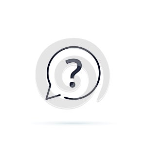 Question Mark icon vector. FAQ button for website, linear icon ui interface. Advice, ask, answer or assistance concept