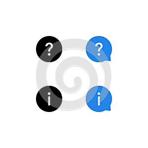 Question Mark and Info Icon Vector Isolated on White Background