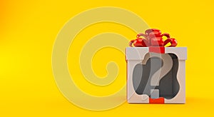 Question mark inside gift